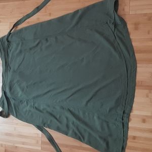 Green midi wrap skirt with pockets